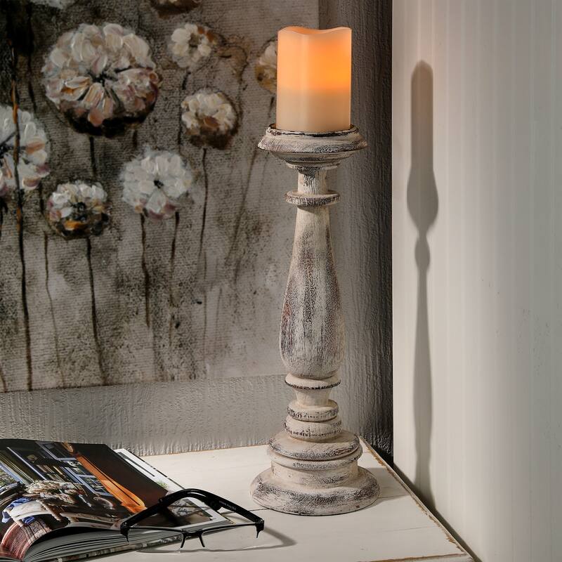 Resin Turned Wood' Candlestick 15" Bed Bath & Beyond 39942868